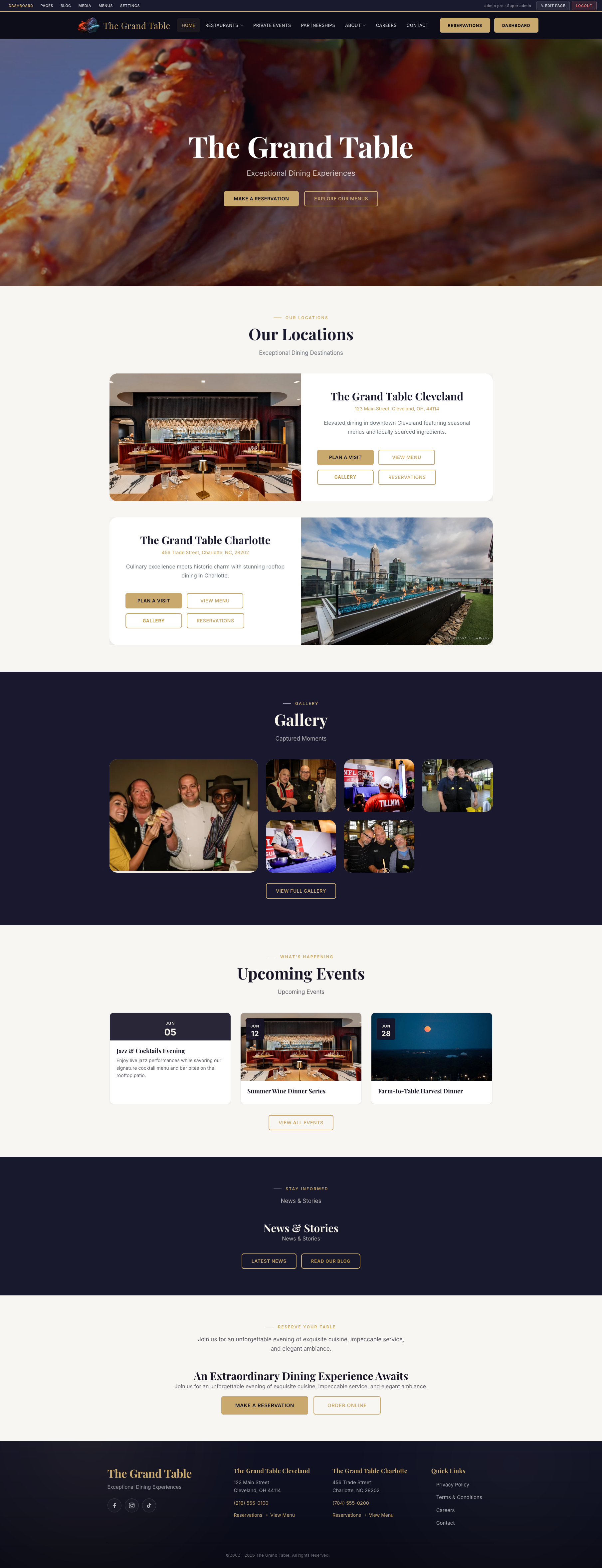 Restaurant Website + CMS For Sale
