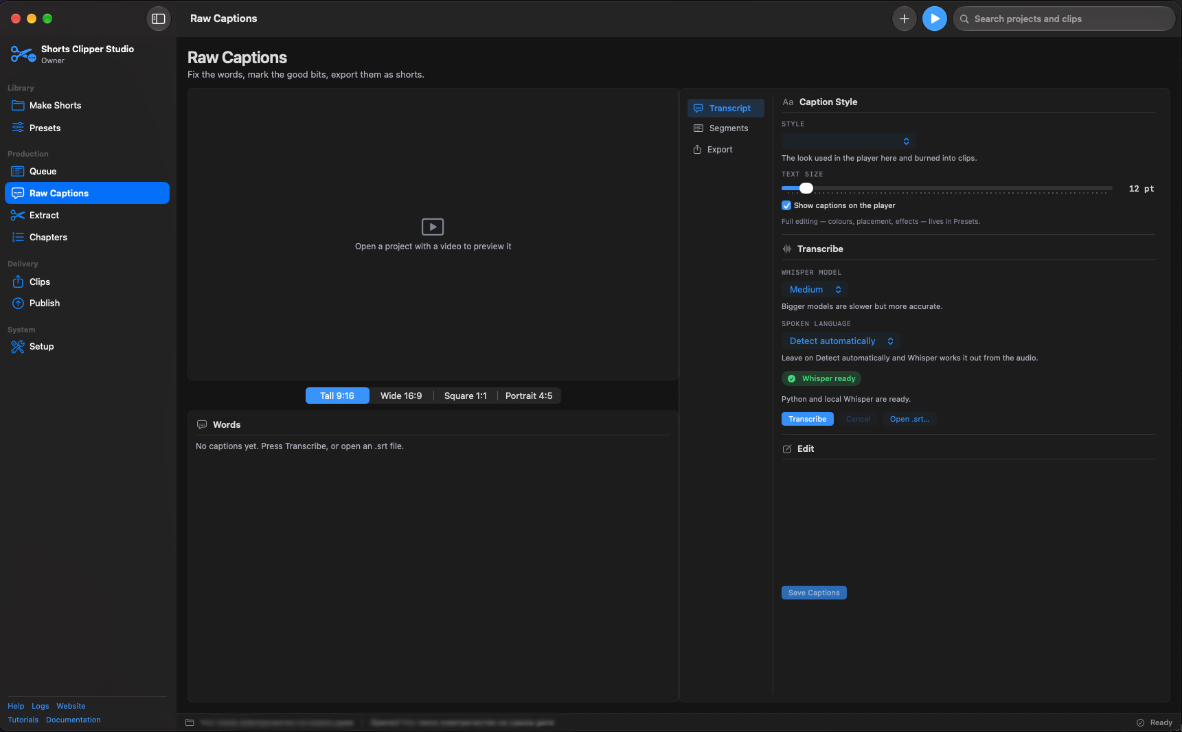 Shorts Clipper Studio Pro ( Free Trial & 1 Year License Key) screenshot